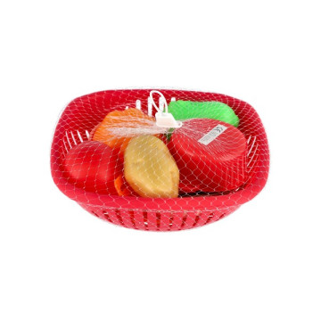 Sada nádobí v ošatce plast s doplňky v síťce 20x20x7cm