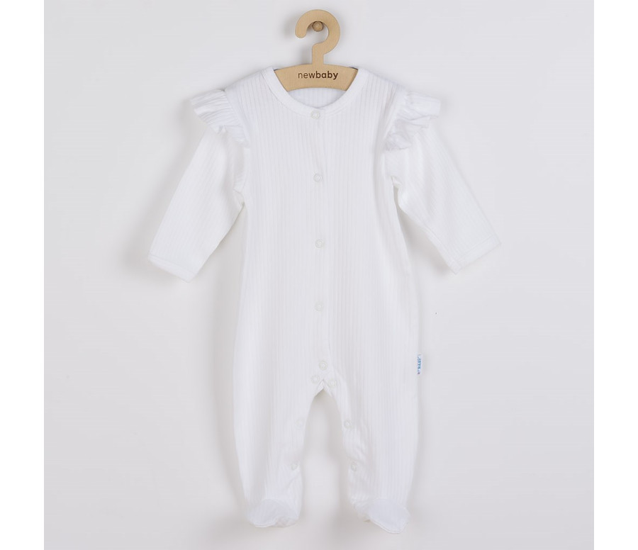 Kojenecký bavlněný overal New Baby Practical bílý holka Kojenecký bavlněný overal New Baby Practical bílý holka