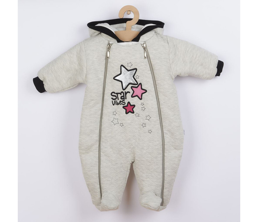 Zimní kojenecká kombinéza s kapucí Koala Star Vibes růžová Zimní kojenecká kombinéza s kapucí Koala Star Vibes růžová