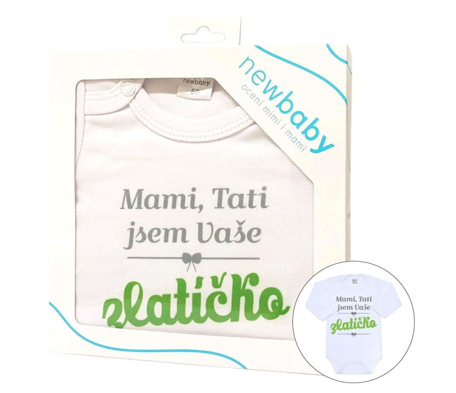 Body s potiskem New Baby Mami, Tati jsem Vaše zlatíčko - dárkové balení Body s potiskem New Baby Mami, Tati jsem Vaše zlatíčko - dárkové balení