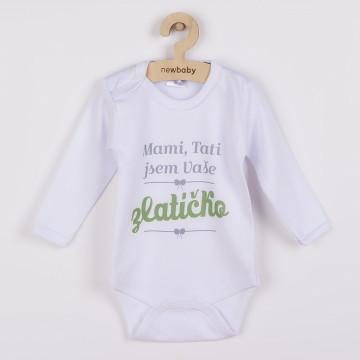 Body s potiskem New Baby Mami, Tati jsem Vaše zlatíčko - dárkové balení