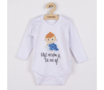 Body s potiskem New Baby Když nespím já, tak ani vy - dárkové balení