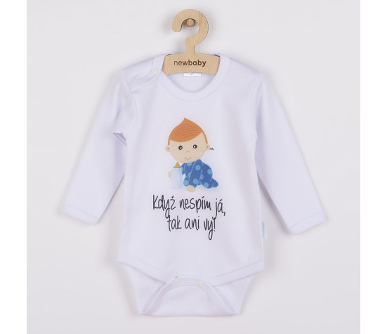 Body s potiskem New Baby Když nespím já, tak ani vy - dárkové balení