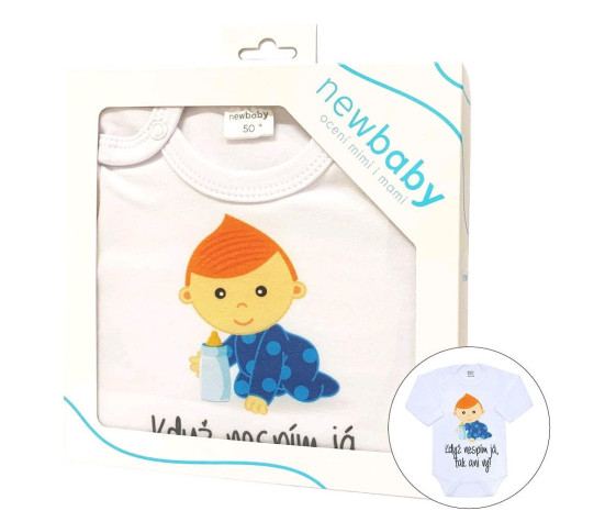 Body s potiskem New Baby Když nespím já, tak ani vy - dárkové balení