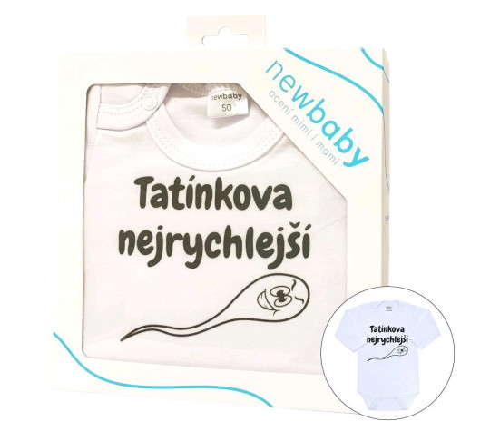 Body s potiskem New Baby Tatínkova nejrychlejší - dárkové balení