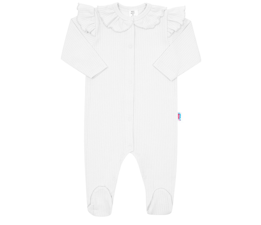 Kojenecký bavlněný overal New Baby Stripes bílý Kojenecký bavlněný overal New Baby Stripes bílý