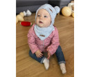 Zimní kojenecká čepička s šátkem na krk New Baby Teddy bear šedo růžová Zimní kojenecká čepička s šátkem na krk New Baby Teddy bear šedo růžová