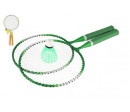 Badminton sada dětská kov/plast 2 pálky + 1 košíček 2 barvy v síťce 23x45x6cm