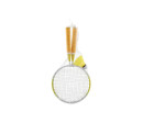 Badminton sada dětská kov/plast 2 pálky + 1 košíček 2 barvy v síťce 23x45x6cm