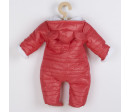 Zimní kojenecká kombinéza s kapucí a oušky New Baby Pumi red raspberry