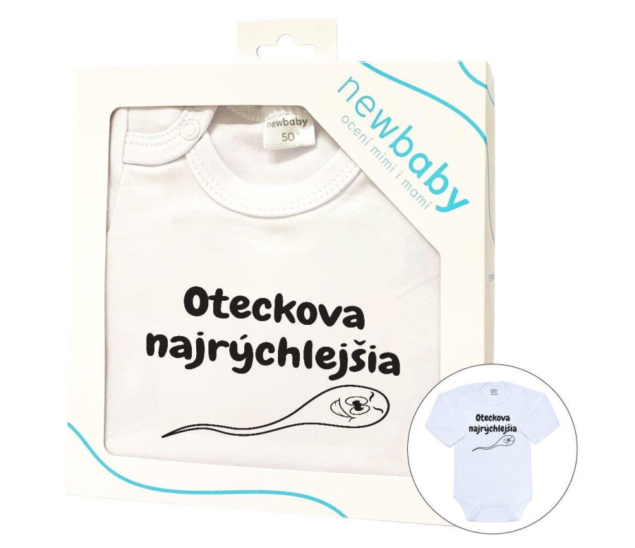 Body s potiskem New Baby Oteckova najrýchlejšia - darčekové balenie Body s potiskem New Baby Oteckova najrýchlejšia - darčekové balenie