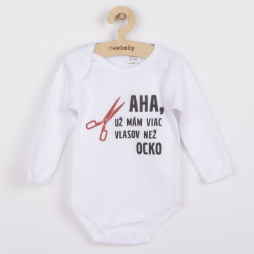 Body s potiskem New Baby Viac vlasov než ocko - darčekové balenie, Bílá 86 (12-18m)