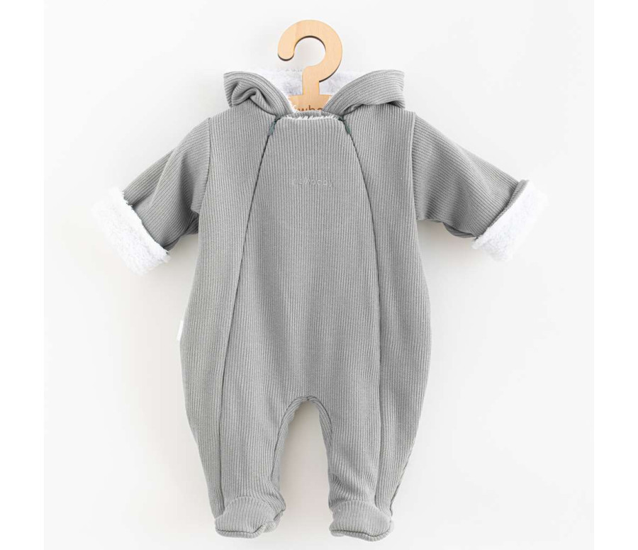 Kojenecká kombinéza s kapucí New Baby Frosty grey