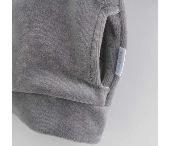 Kojenecká semišková mikina New Baby Suede clothes šedo modrá
