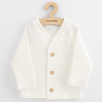 Kojenecký kabátek na knoflíky New Baby Luxury clothing Oliver bílý, Bílá 62 (3-6m)