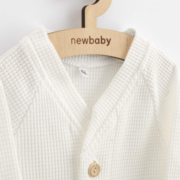 Kojenecký kabátek na knoflíky New Baby Luxury clothing Oliver bílý, Bílá 62 (3-6m)