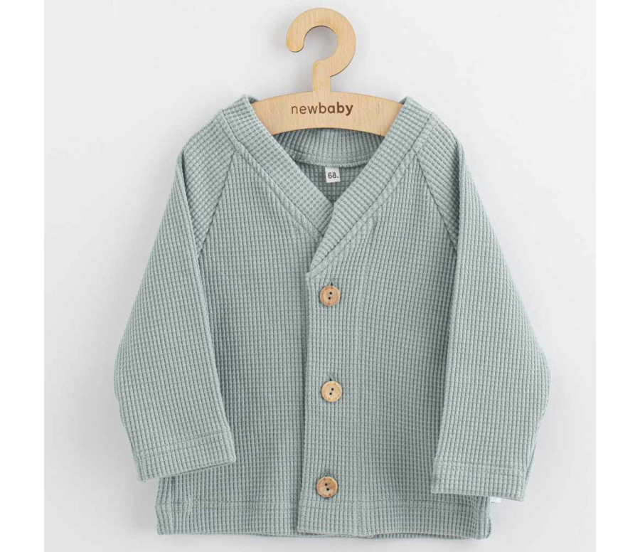 Kojenecký kabátek na knoflíky New Baby Luxury clothing Oliver šedý, Šedá 74 (6-9m)