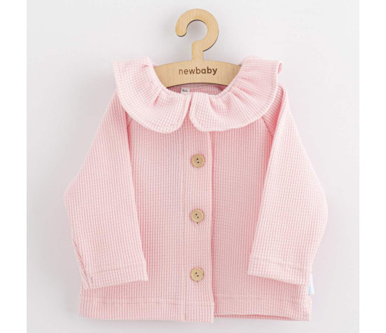 Kojenecký kabátek na knoflíky New Baby Luxury clothing Laura růžový