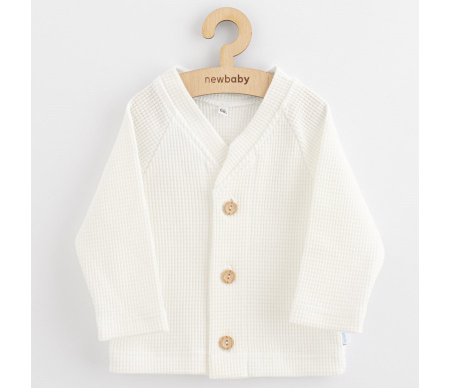 Kojenecký kabátek na knoflíky New Baby Luxury clothing Oliver bílý, Bílá 80 (9-12m)