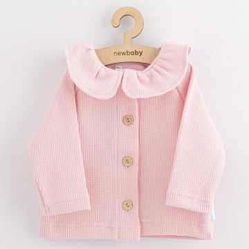 Kojenecký kabátek na knoflíky New Baby Luxury clothing Laura růžový, Růžová 86 (12-18m)