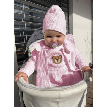 Kojenecký kabátek na knoflíky New Baby Luxury clothing Laura růžový, Růžová 86 (12-18m)