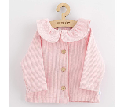 Kojenecký kabátek na knoflíky New Baby Luxury clothing Laura růžový