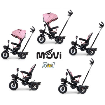Dětská tříkolka Milly Mally Movi black-pink, Růžová
