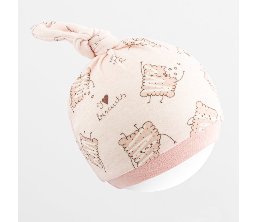 Kojenecká bavlněná čepička New Baby Biscuits růžová Kojenecká bavlněná čepička New Baby Biscuits růžová