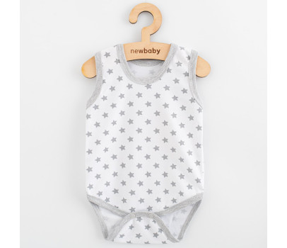 Kojenecké body bez rukávů New Baby Classic II hvězdičky šedé kluk
