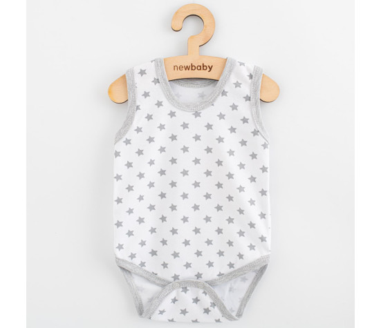 Kojenecké body bez rukávů New Baby Classic II hvězdičky šedé kluk