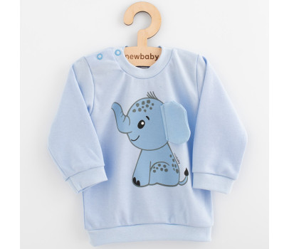 Kojenecká souprava tričko a tepláčky New Baby Happy Elephant blue