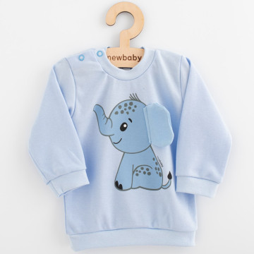 Kojenecká souprava tričko a tepláčky New Baby Happy Elephant blue, Modrá 74 (6-9m)