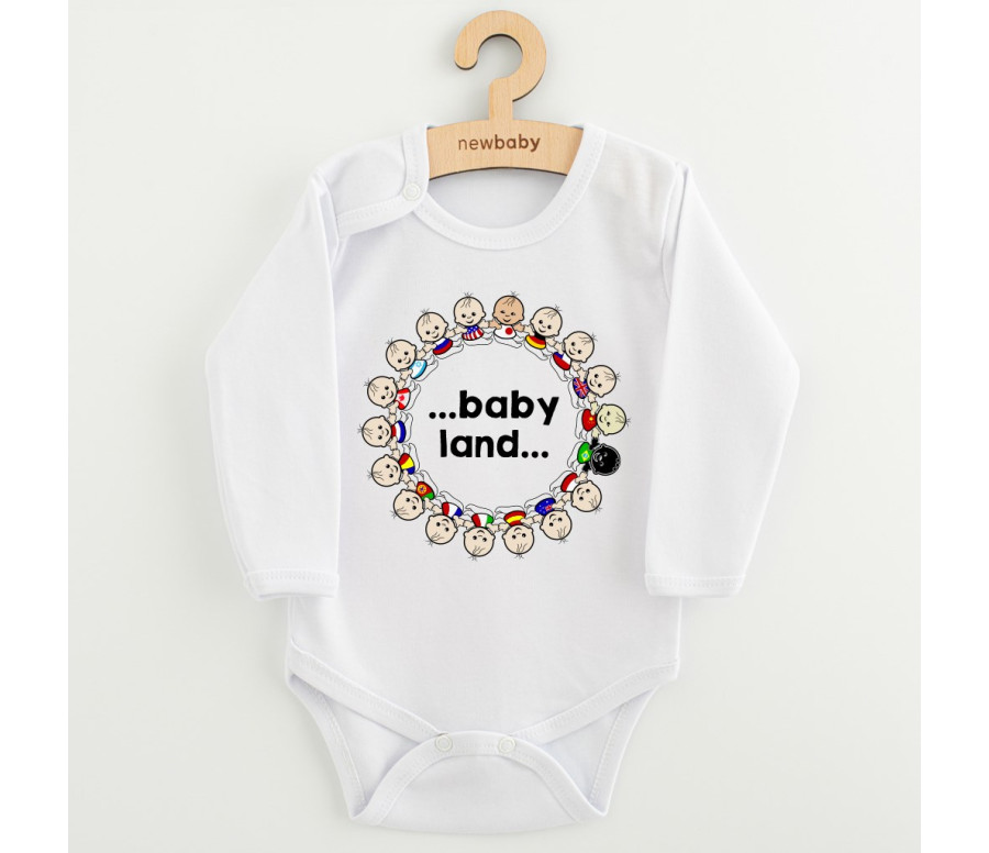 Dětské body s potiskem New Baby ...baby land... Dětské body s potiskem New Baby ...baby land...