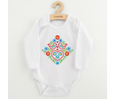 Dětské body s potiskem New Baby Lidový vzor ptáčci