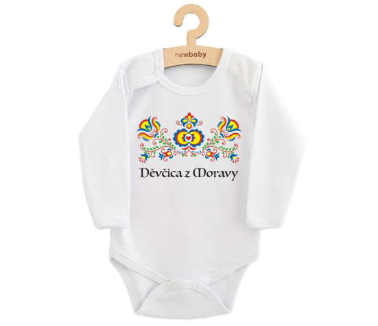 Dětské body s potiskem New Baby Lidový vzor Děvčica z Moravy