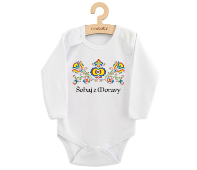 Dětské body s potiskem New Baby Lidový vzor Šohaj z Moravy
