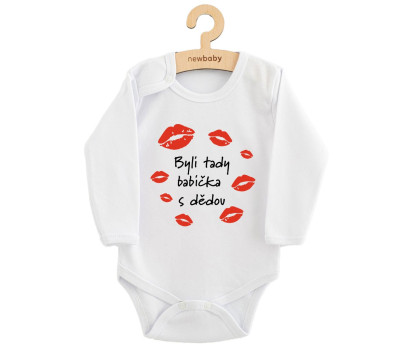 Dětské body s potiskem New Baby Byli tady babička s dědou