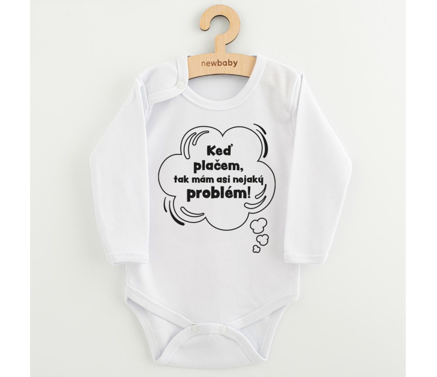 Dětské body s potiskem New Baby Keď plačem, tak mám asi nejaký problém! Dětské body s potiskem New Baby Keď plačem, tak mám asi nejaký problém!