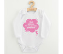 Dětské body s potiskem New Baby Keď plačem, tak mám asi nejaký problém! růžová