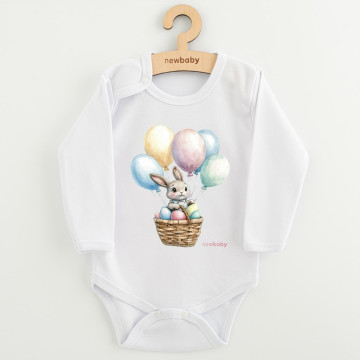 Dětské body s potiskem New Baby Králíček s balónky