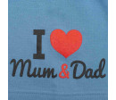 Dětská čepička New Baby I Love Mum and Dad modrá