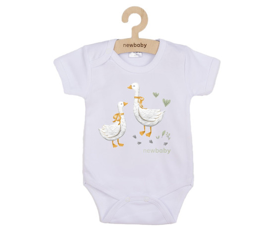 Dětské body s potiskem New Baby Husičky - krátký rukáv