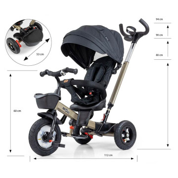 Dětská tříkolka Milly Mally Movi gold, Multicolor