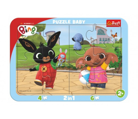 Puzzle deskové 2v1 Králíček Bing 10 dílků 33x23cm ve fólii 24m+