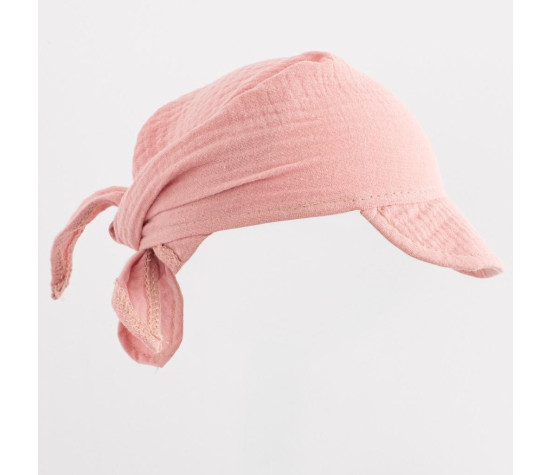 Dětský letní mušelínový šátek s kšiltem New Baby pink