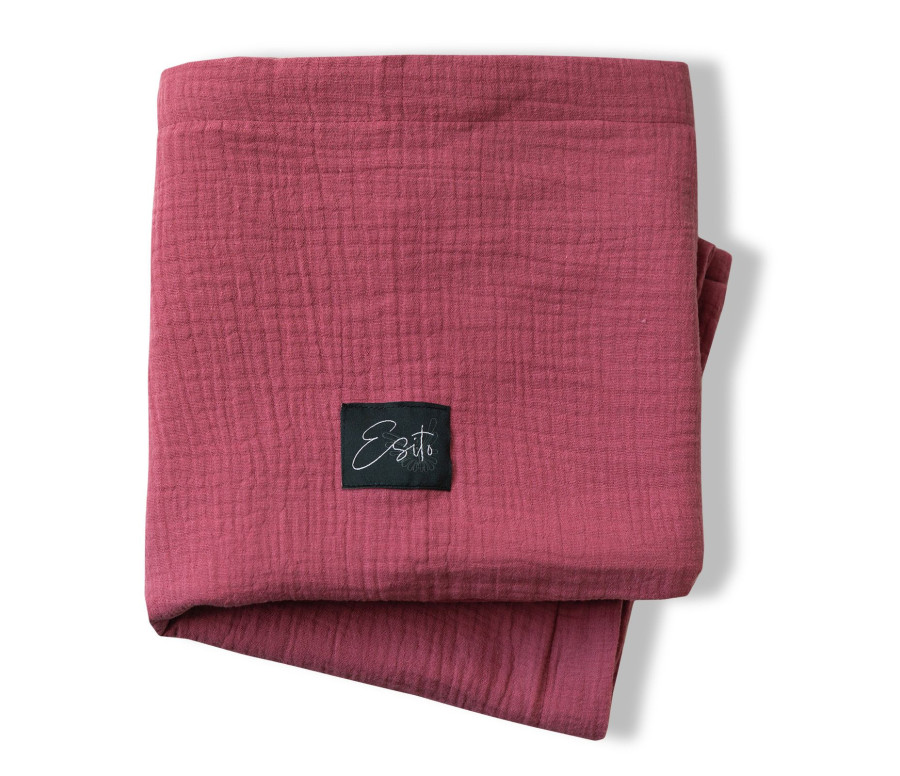 ESITO | Mušelínová deka dvojitá Ruby red - rubínová / 75 x 100 cm