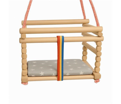 Dětská houpačka buková Baby Mix přírodní + polštářek