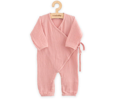 Kojenecký mušelínový overal New Baby pink