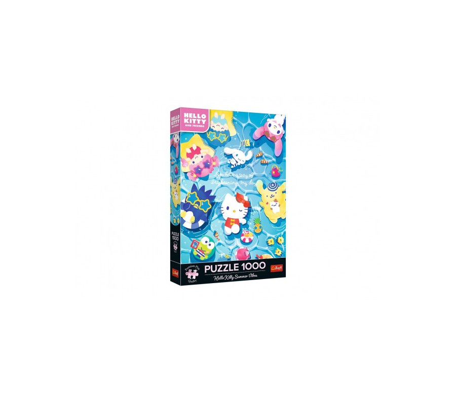 Puzzle Premium Plus: Letní vibrace Hello Kitty 1000 dílků 48x68,3cm v krabici 27x40x6cm