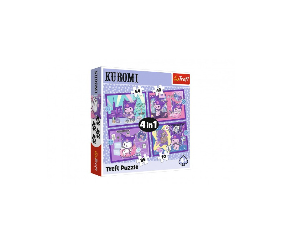 Puzzle 4v1 Den s Kuromi v krabici 28x28x6cm Puzzle 4v1 Den s Kuromi v krabici 28x28x6cm